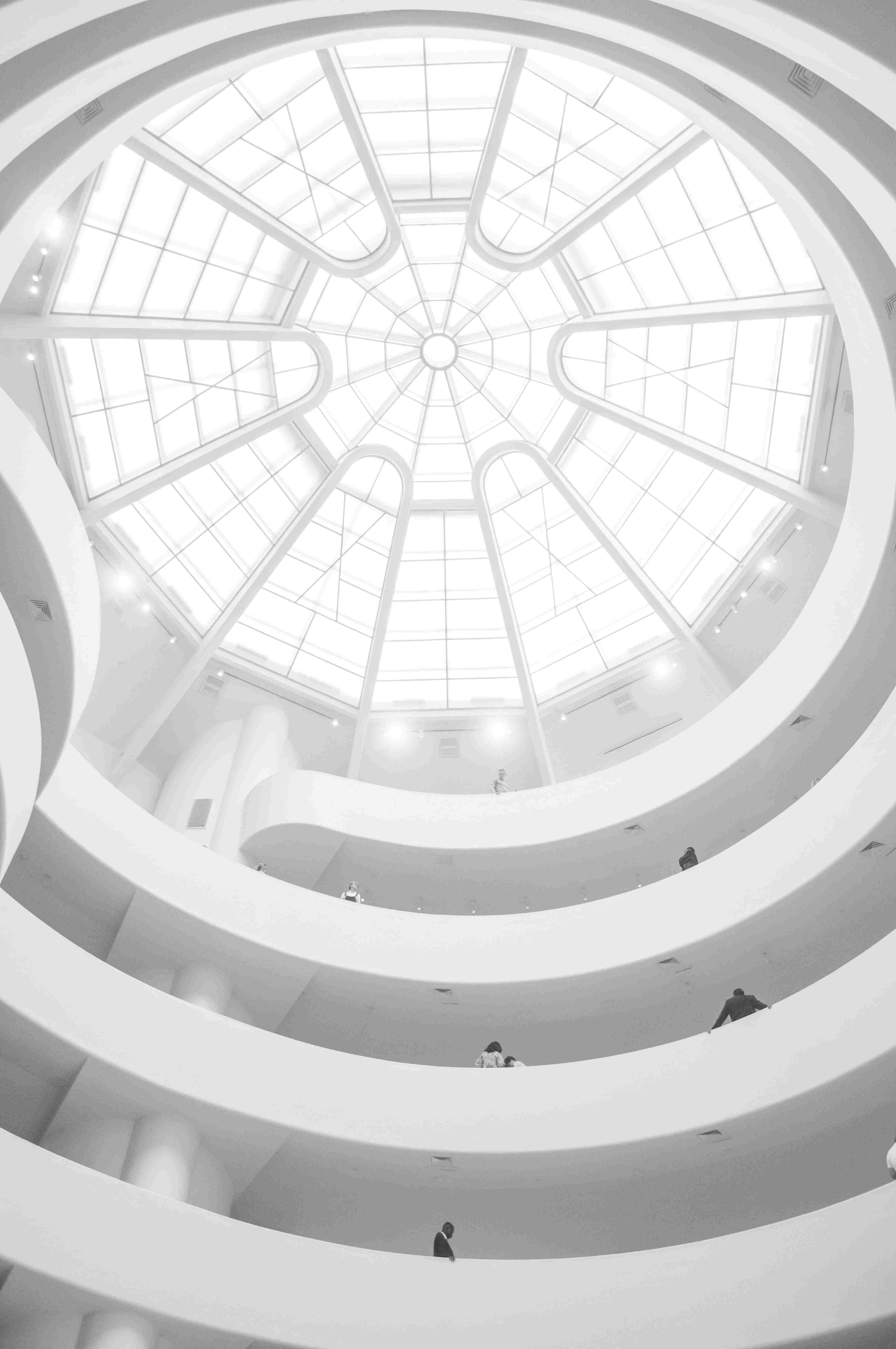 picture, low-angle shot of inside a white dome